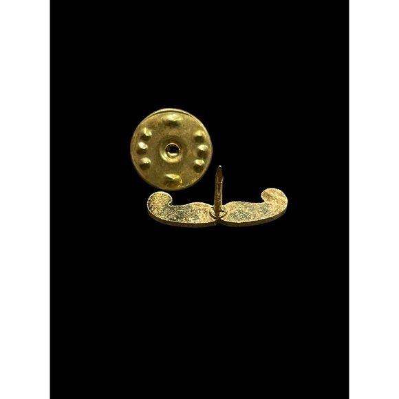 Vintage Mini White and Gold Tone Men Mustache Enamel Brooch Pin Fashion Jewelry - Picture 4 of 5